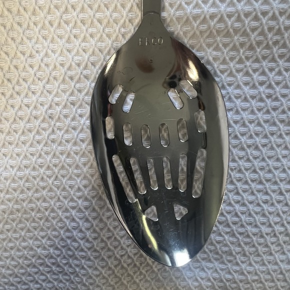 Vintage Ekco 3 Piece Utensil Stainless Steel Green Handles Slotted Spoon Spatula - Picture 9 of 14